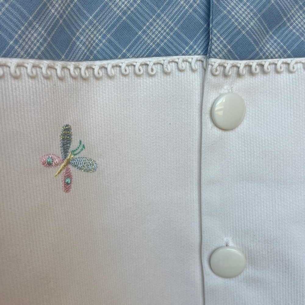 Chez Ami by Patsy Aiken Girls Blue Plaid Butterfly 2PC Set Sz 8 NWT USA - Picture 2 of 12